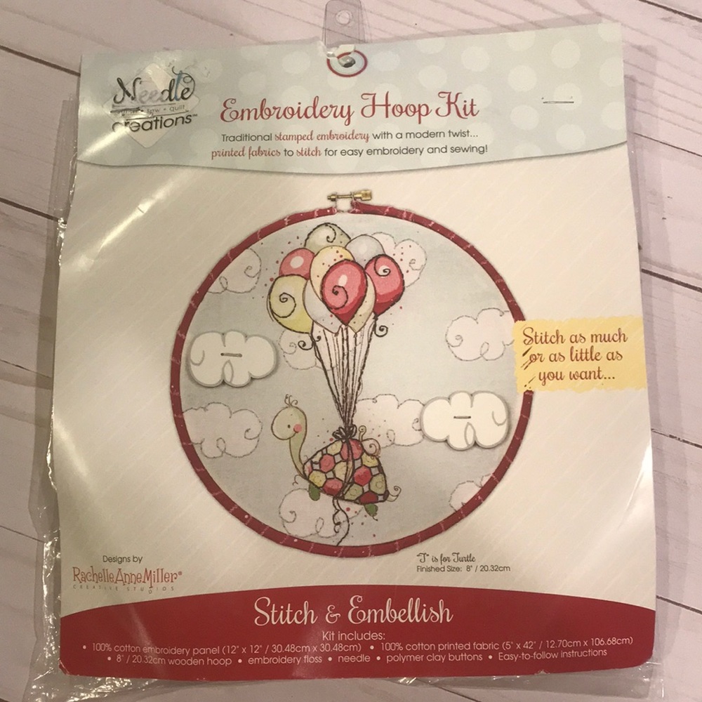 Turtle Embroidery Hoop Kit